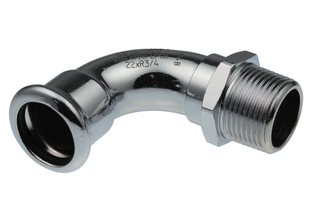 AIPS Übergangsbogen VSH XPress C1430 54xR 2, C-Stahl, 90Grad, AG, EPDM-O-Ring