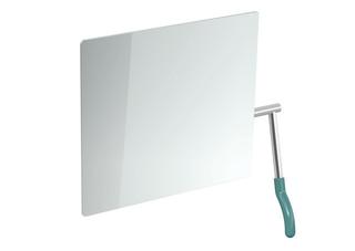 HEWI Kippspiegel 725x741x73mm, Hebel rechts, aquablau
