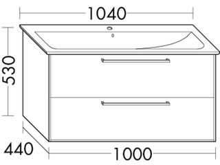 Burgbad Osera Waschtisch-Unterschrank 100x44x53cm, we ma L2, 1 Lade/1 Auszug