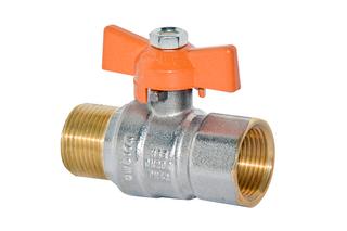 HS Kugelhahn UNISOLAR 1615 3/8", AG/IG, Flügelgr. orange, verchromt