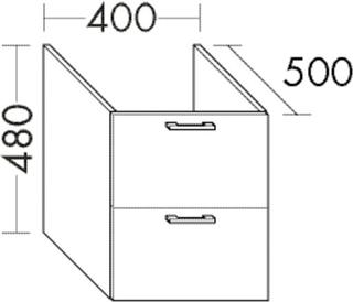 Burgbad Unterschrank Diago 60x52x50cm, dunkelgr. ma, 1 Lade/1 Ausz.