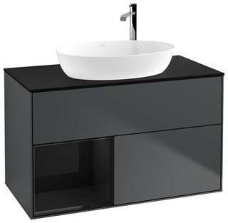 V&B Waschtisch-Unterschrank Finion 100, Pl b m, Rg g bla Lac, md bl. m Lac