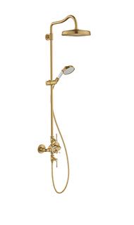 hansgrohe Showerpipe Axor Montreux m TH, Kopfbr., 240mm, 1j, brush. gol opt