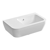 VitrA HWB Integra asymmetrisch 37x22cm, B r, HL li, ÜL, we V, o. Hahnl.