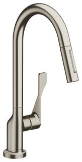 hansgrohe SPT-EHM 250 Axor Citterio mit Ausziehbrause, Edelstahl-Optik