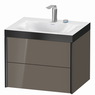 DU WTU XViu/Viu,2SK,503x600x480mm,2 HL schw. m/flan. grey hgl, Ra.B2 ES Nussb