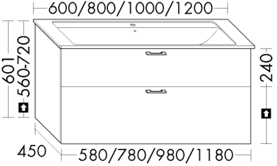 Artikelbild 1 des Artikels „Burgbad Waschtischunterschrank sys30 58x60,1x45cm, Sana, 1 Schublade/Auszug 58 x 60,1 x 45 cm | PG4“