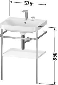 Artikelbild 4 des Artikels „Duravit MWT-Kombi Happy D.2 Plus 57,5x49cm, 2 HL, graph matt, m Konsole 57,5 x 49 cm, 2 Hahnlöcher | graphit supermatt“