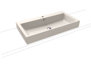 Kaldewei Aufsatz-Waschtisch PURO 3158 90x46cm, 1 Hahnl., ch, P-E, pergamon