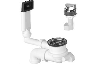 ASW Exzenterab-/Überlaufgarnitur 1 1/2"x70mm, KS w, ÜL-Rohr st., m Fangk.