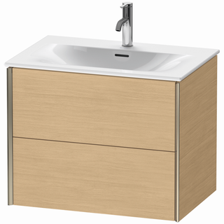 DU WTU XViu wandhängend,557x710x480mm 2Schubk.,champ.matt/Eiche Natur ES Nussb