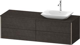 DU Konsolen-WTU wh. XViu 1600x509x550mm 4SK, TA re, Ei. dunk. geb., ES Nussb bs