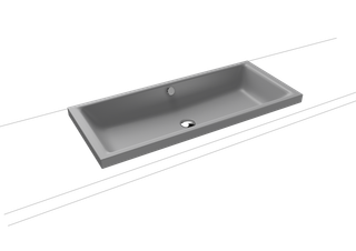 Kaldewei Aufsatzwaschtisch PURO S 3174 90x38,5, o. Hahnl., sw, P-E, cool grey30
