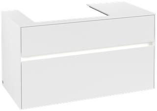 V&B Waschtischunterschrank Collaro 100x54,8x50cm, WT l, LED 7,3 W, wh. mt.