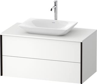 DU WTU wandhängend XViu 509x1000x550mm 2 Schk.,Schwa.M./Weiß Matt/ES Nussb M.