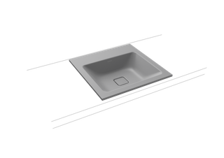 Kaldewei Einbau-Waschtisch CONO 3075 50x50cm, 1 Hahnl., ch, P-E, cool grey 30