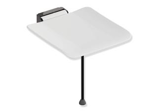 HEWI Klappsitz System 900 m Stütze, 450x450mm, Sitzf w, SW-ch gl