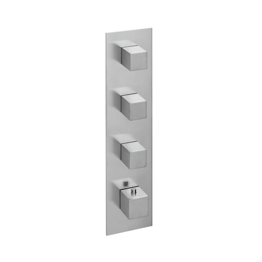 Artikelbild 1 des Artikels „Herzbach Fertigmontageset Logic XL 3 THM-Modul, 1 Bl ek, 4 Gr. eck., ES geb. Edelstahl gebürstet“