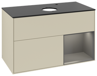 V&B Waschtisch-Unterschrank Finion 100, Pl b m, Rg A m Lac, si Gr m Lac