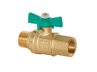 HS Trinkwasser-Kugelhahn UNIWATER 1433 1/2", mit Flügelgriff grün, Messing