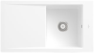 V&B bündige Spüle Timeline 50 Flat m Abl.garn, Handbetätigung, stone white