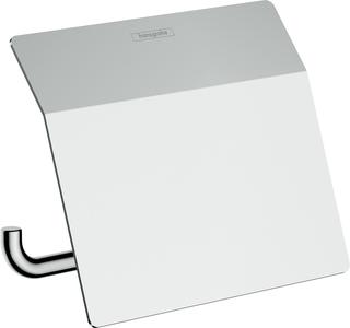 hansgrohe Papierrollenhalter AddStoris mit Deckel, chrom, Wandmontage, Metall