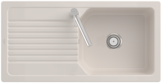 V&B Flächenbündige Spüle Linara 60 Flat m Abl.garn, Hand., crema CeramicPlus