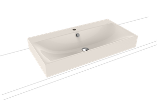 Kaldewei Aufsatz-Waschtisch SILENIO 3043 90x46cm, 1 Hahnl., ch, P-E, pergamon