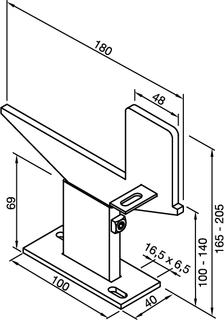 Zehnder Fußkonsole FMORV 14M ZRV 431, 431/1, Sonderfarbe