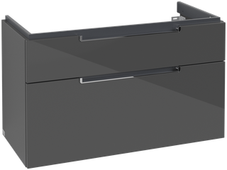 V&B Waschtisch-Unterschrank Subway 2.0 98,7x59x44,9cm, Griff chrom, glossy grey