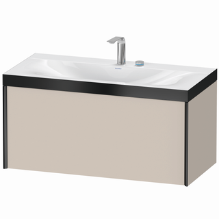 DU WTU XViu/Viu, 1 Ausz, 503x1000x480mm 2 HL, schw. m/ taupe, Rahmen B2 ES Nussb