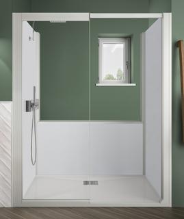Kinedo Kinemagic Design F140x90Nische Mix offen ohne Tür Einhebelm. Klarglas