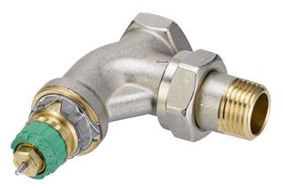 Danfoss Ventil-Geh. Dynamic Valve RA-DV 15, Rp 1/2/R 1/2, Eck, matt vernickelt