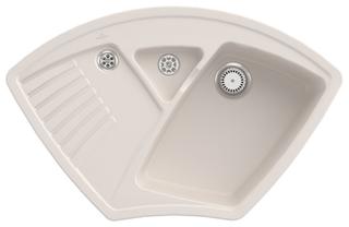V&B Eckspüle Arena Eck m Abl.garn, Hand., crema CeramicPlus