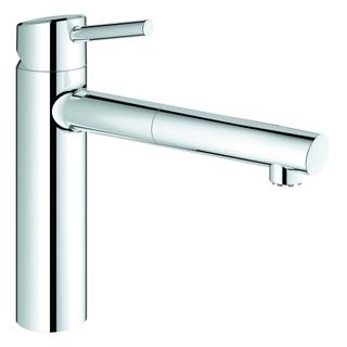 GROHE Spültisch-Einhebelmischer Concetto 1/2", ND, mittelh Ausl, ausz LamiBr, chr
