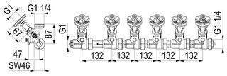 Schlösser ATV-Verteiler 6-fa, DN 25, G 1x1 1/4, nichtst. Spindel