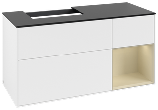 V&B WT-Unterschrank Wandbel. Finion 120cm, Pl b m, Rg l si G m La, wh. m Lac