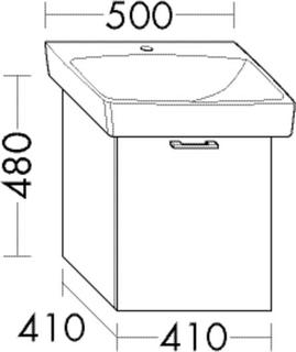 Burgbad Waschtischunterschrank Diago 41x48x41cm, Grau Hochglanz, 1 Auszug