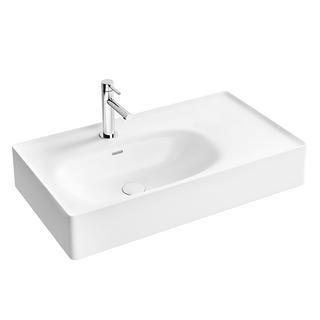 VitrA Aufsatz-WT Equal asymmetrisch 80x45cm, 1 HL mi B, B l, Ab re, we hgl V