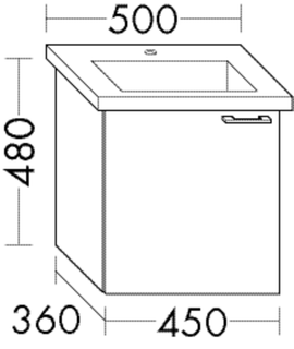 Burgbad Waschtischunterschrank sys30 48x45x36cm, 1 Tür, Aqua