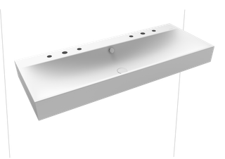 Kaldewei Wand-Waschtisch SILENIO 3046-D 120x40cm, 2x3 HL, alp-we, P-E, alp-we ma