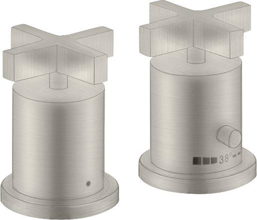 Artikelbild 1 des Artikels „hansgrohe Fertigmontageset Axor Citterio 2-L-W-Ran-Arm, m TH, KrG, Edelst.-Optik Edelstahl Finish“