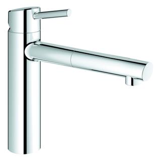 GROHE Spültisch-Einhebelmischer Concetto 1/2", mittelhoher Auslauf, herausziehbarer Mousseurauslauf