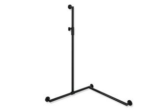 HEWI Duschhandlauf System 900 A1 1250mm, W1/W2 800mm, R, pb sw matt