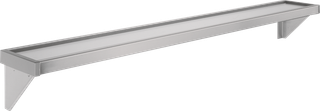 AR Ablage, SATURN, Edelstahl, 2400x138x142 mm, Aufputz
