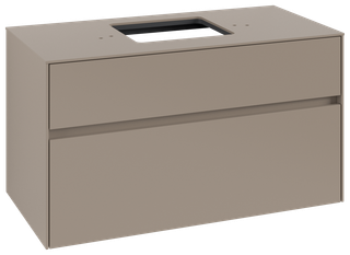 V&B Waschtischunterschrank Collaro 100x54,8x50cm, Waschtisch mittig, taupe