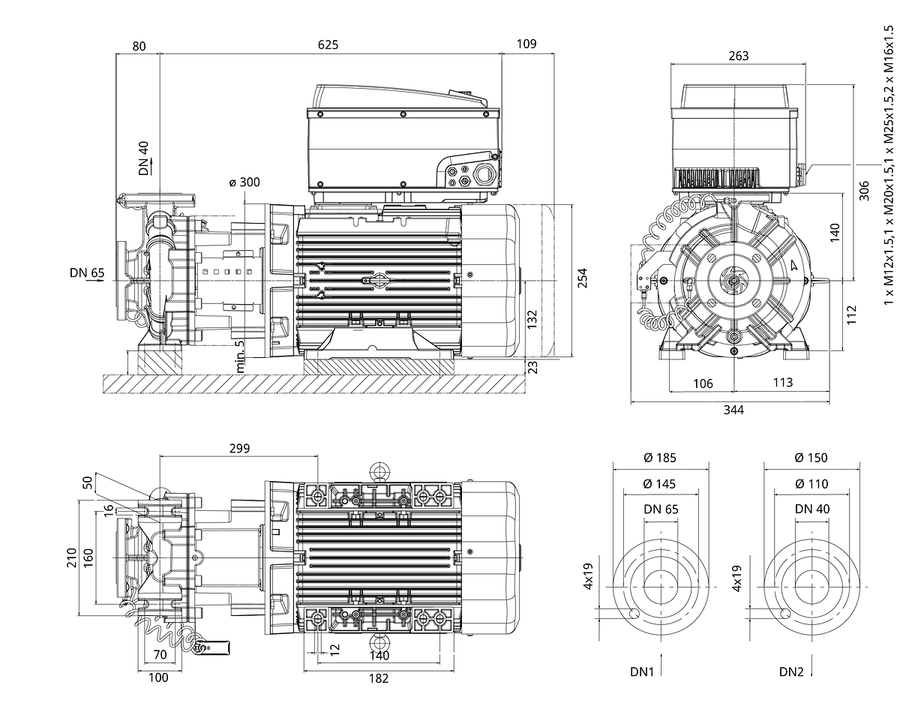 Artikelbild 4 des Artikels „Wilo Trockenläufer-Energiespar-Einzelp. BL-E40/125-5,5/2,DN65,DN40,5.5kW,6.3kW “