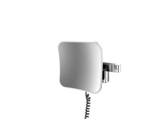 EMCO LED-Rasier-/Kosmetikspiegel evo 209mm, 2-ar, eck., St., ch, Vergr. 5-fa.