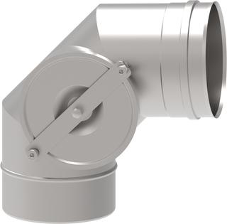 ETA Rauchrohrbogen 87Gr, Öffnung links, 130mm, mit Dichtung