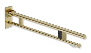 HEWI Stützklappgriff System 900 PVD Duo Halt. + Fk-Spülausl., re, 712mm, MS geb.